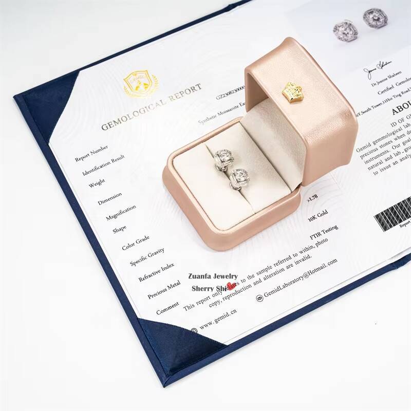 Pass Diamond Tester 9mm Vvs baguette Moissanite Stud Earrings With Screw Back 10k Gold Jewelry