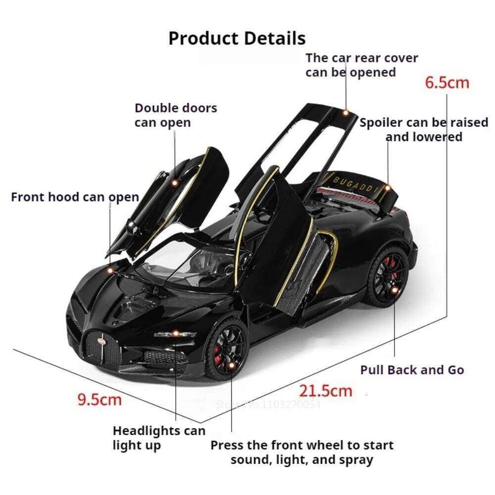 1:24 Tourbillon Senna Diecast Alloy Toys Miniature Sports Cars Models Sound Light Pull Back Doors Opened Vehices Christmas Gifts Z260306