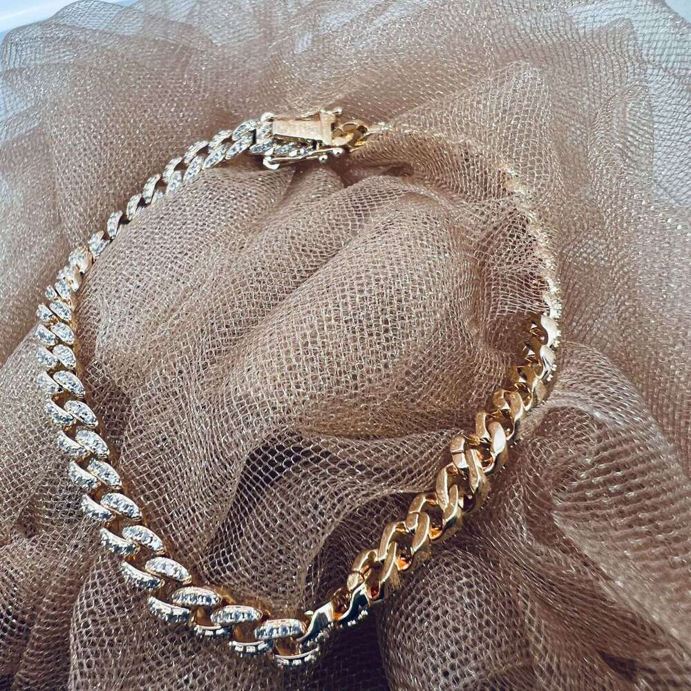 European and American heavy-duty full-diamond Cuban chain, high-quality 14mm diamond-studded men's hip-hop chunky necklace