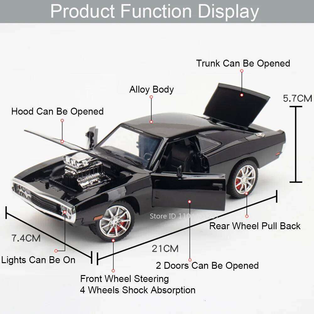 1:24 Charger 1970 Challenger Str Alloy Model Toys Diecast Car with Sound Light Pull Back Miniature Vehices Home Decorations Gift Z260306