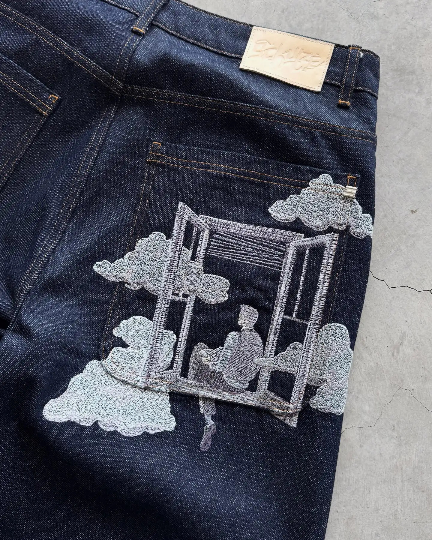 On Air Shorts Men Casual Baggy Jeans Short Y2k Retro Blue Pocket Embroidery Wide Leg Denim Jorts Hip Hop Skateboard Streetwear 260306