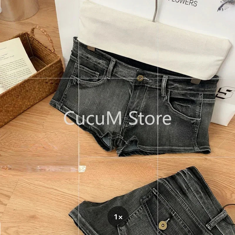 Harajuku Womens jeans Shorts y2k Grunge Vintage streetwear beach jorts clothes 2000s Denim Pants Japanese summer 260306