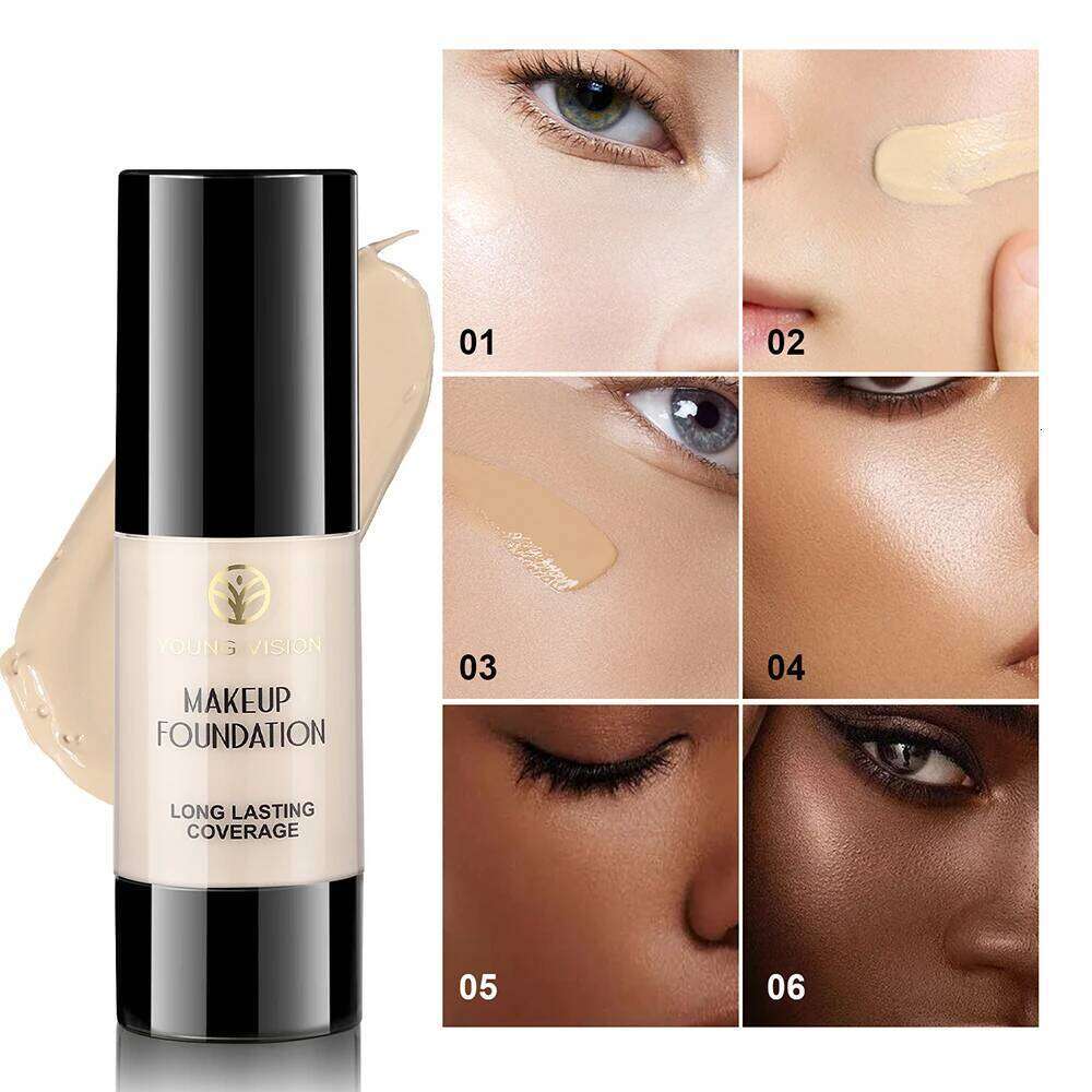 Long-Lasting Waterproof Liquid Foundation with Oil Control & Moisturizing, High Coverage Sweat-Resistant Concealer for Women, 26L0306