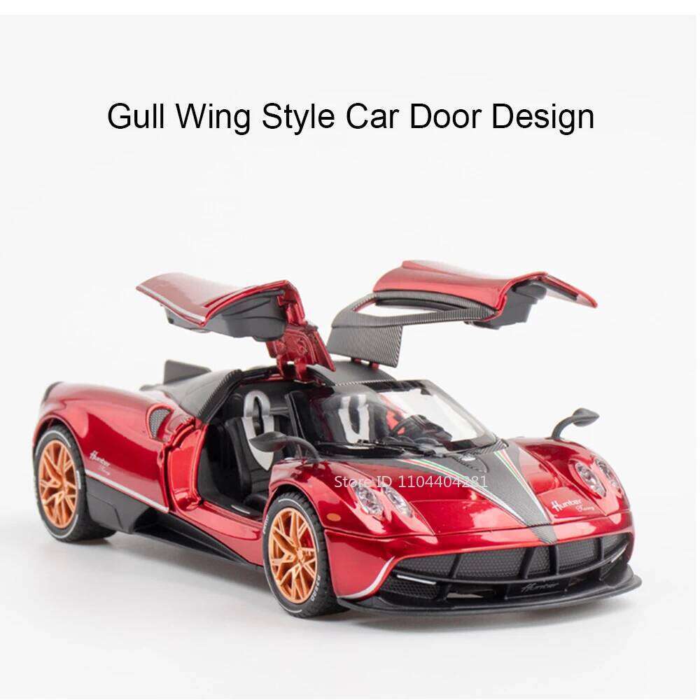 1:22 Pagani Huayra Dinastia SL63 Model Toy Diecast Alloy Sports Car Doors Opened Sound Light Pull Back Vehice kids Holiday Gifts Z260307