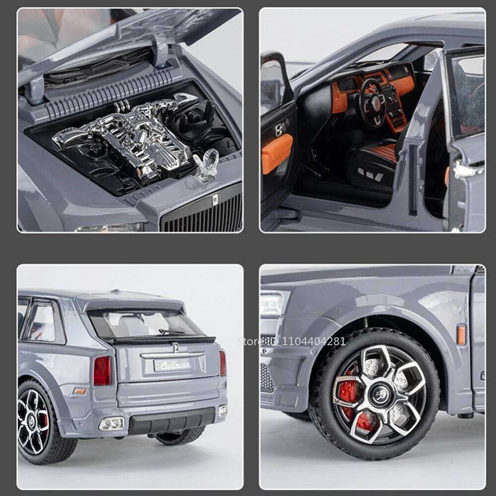 1:20 Rolls-Royce Cullinan Balck Badge Model Toys Diecast Alloy Car Doors Opened Sound Light Pull Back Children's Birthday Gifts Z260306