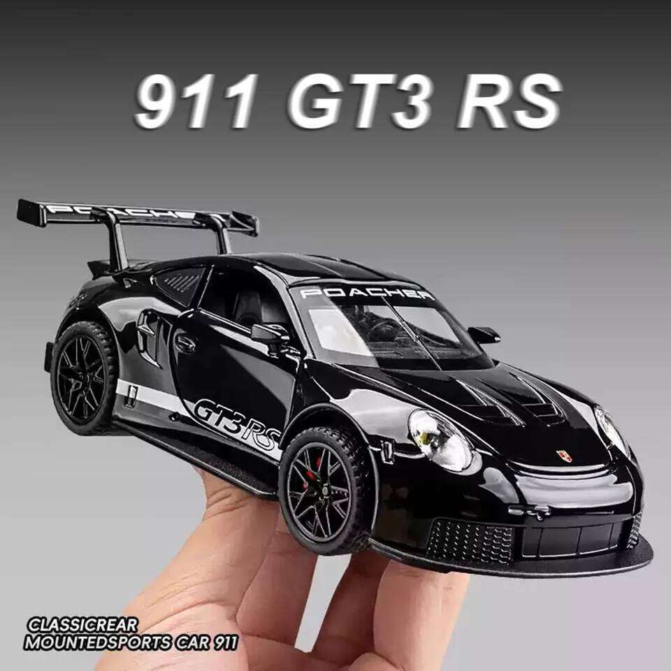 1:32 911 GT3 RS Macan Alloy Sports Car Diecast Model Toys Ornament Doors Opened Sound Light Pull Back Vehices Kids Festival Gift Z260306