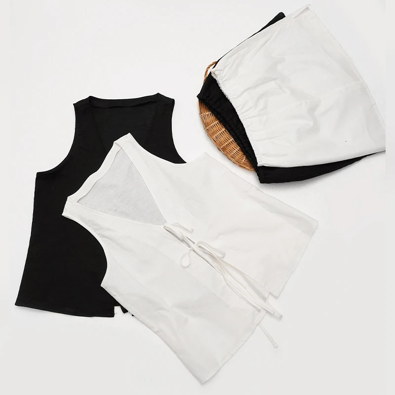 Chic Laceup Linen Womens Suit Vacation Beach Style Casual Sleeveless Tops Skirt Summer Cotton TwoPiece Set 260306