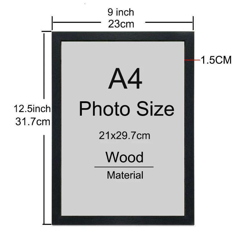 2PC 8x12inch Black Certificates Photos frame A4 21x29.7CM Wood Picture Poster Can Out and Hang Classics Photo Frame H260306