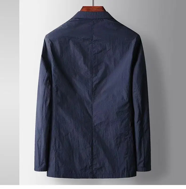 SpringSummer Mens Light Business Leisure Suit Coat Solid Color Thin Ice Silk Cool Sunscreen Suit Coat 260306