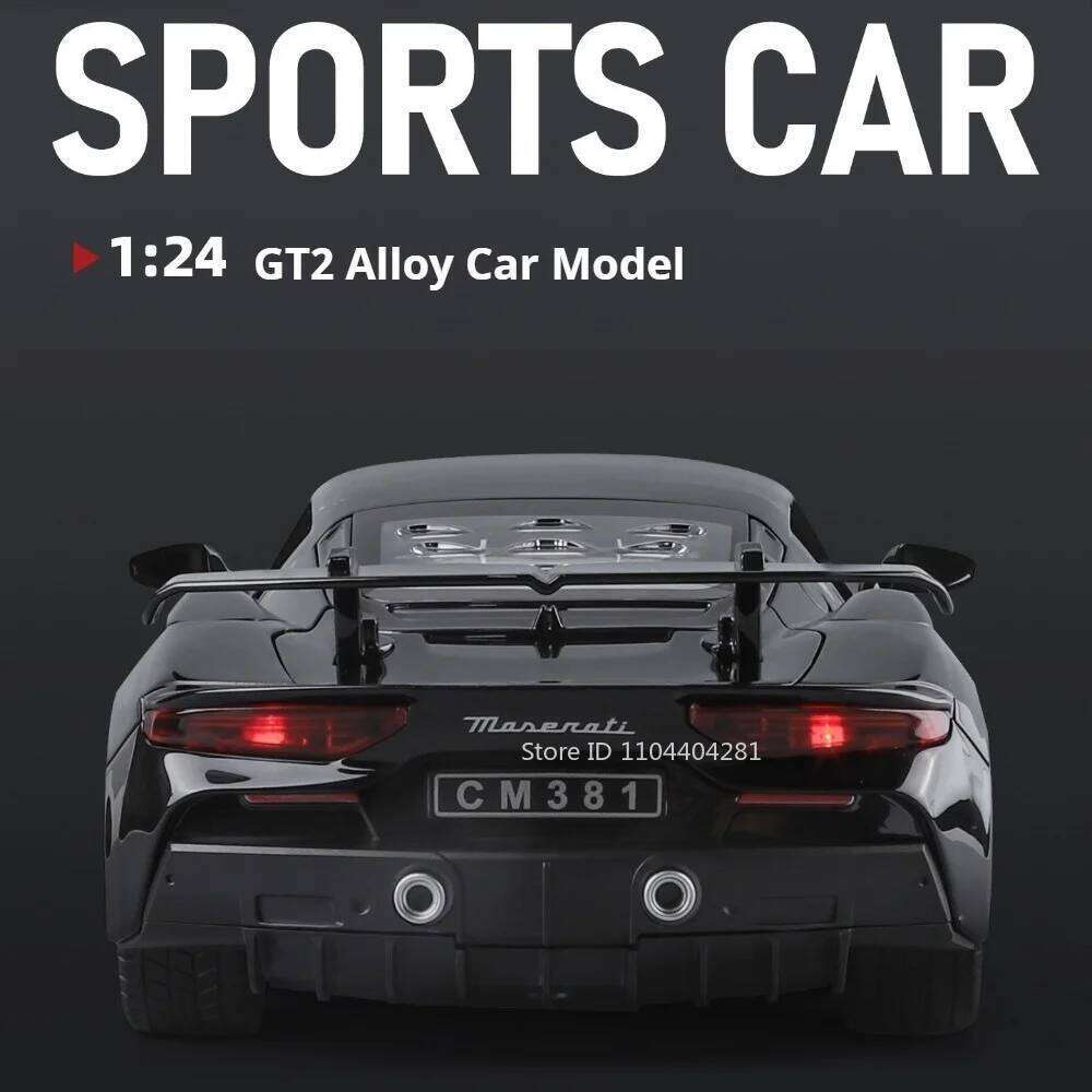 1:24 GT2 Valkyrie Diecast Alloy Model Toy Sportscar Front Wheel Steering Doors Opened with Sound Light Vehice Kid Christmas Gift Z260306