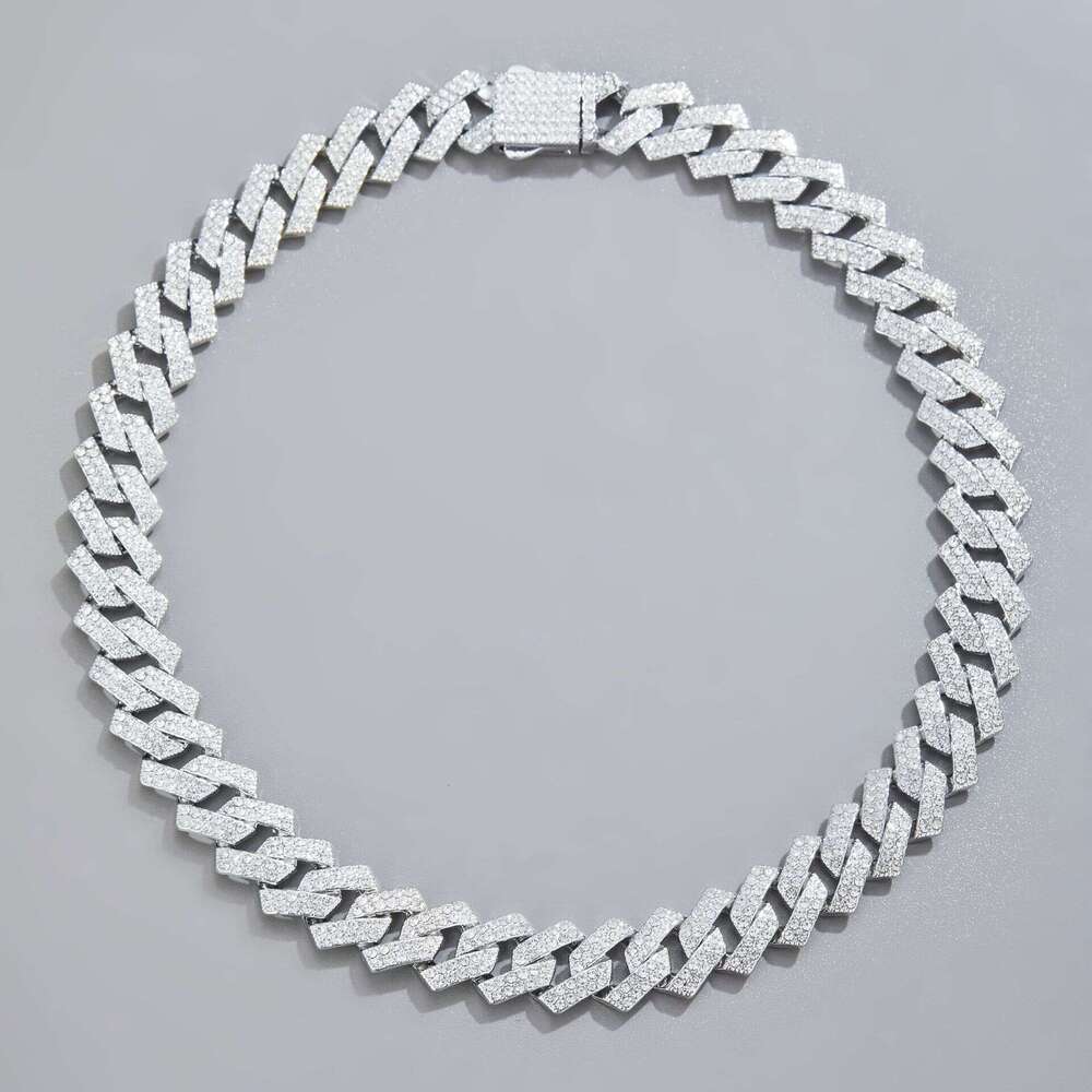 Hip-hop Cuban chain 15mm fashion high-quality alloy rhinestone necklace hip-hop jewelry direct from the factory