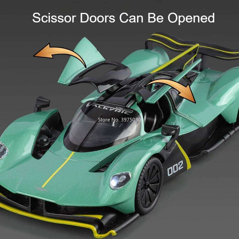 1:24 Alloy Valkyrie Tourbillon Models Cars Toys Light Music Pull Back Miniature Vehicle Doors Opened Sports Car Model Ornament Z260307