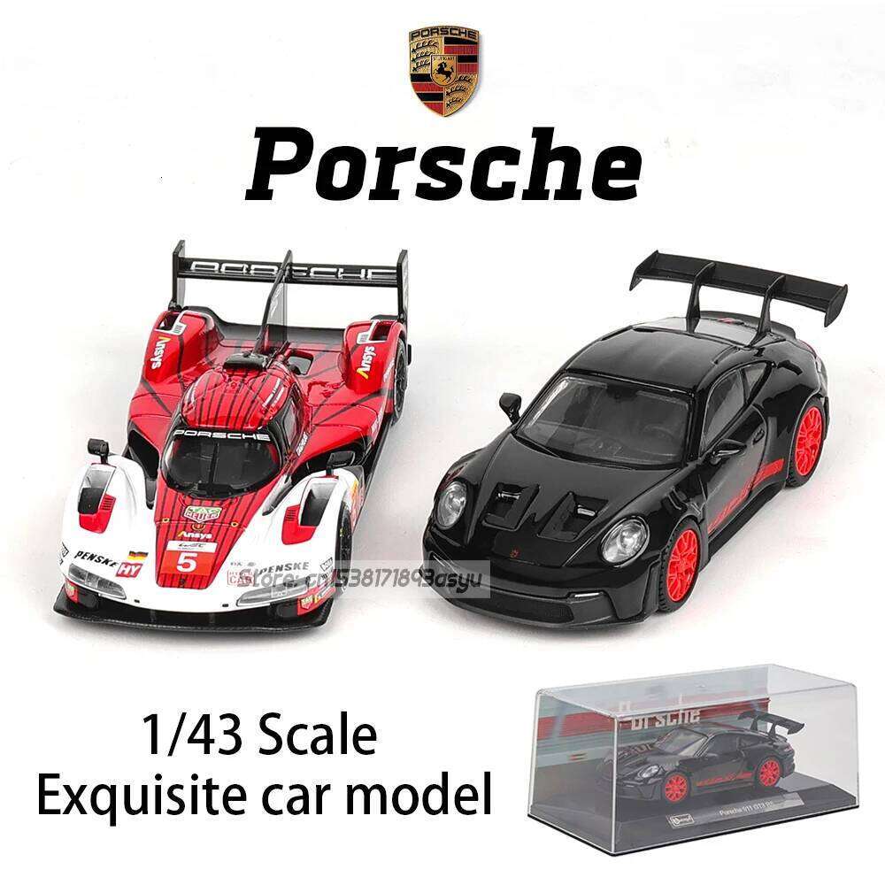 Bburago 1:43 Porsche 911 GT3 RS Audi Alpha Romeo racing simulation model alloy car toy male collection gift Z260307