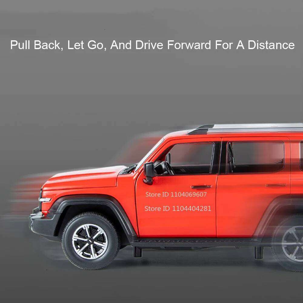 1:24 Tank 300 500 Car Diecast Alloy Model Toys Doors Opened with Sound Light Pull Back Miniature Vehices Children Festival Gifts Z260306