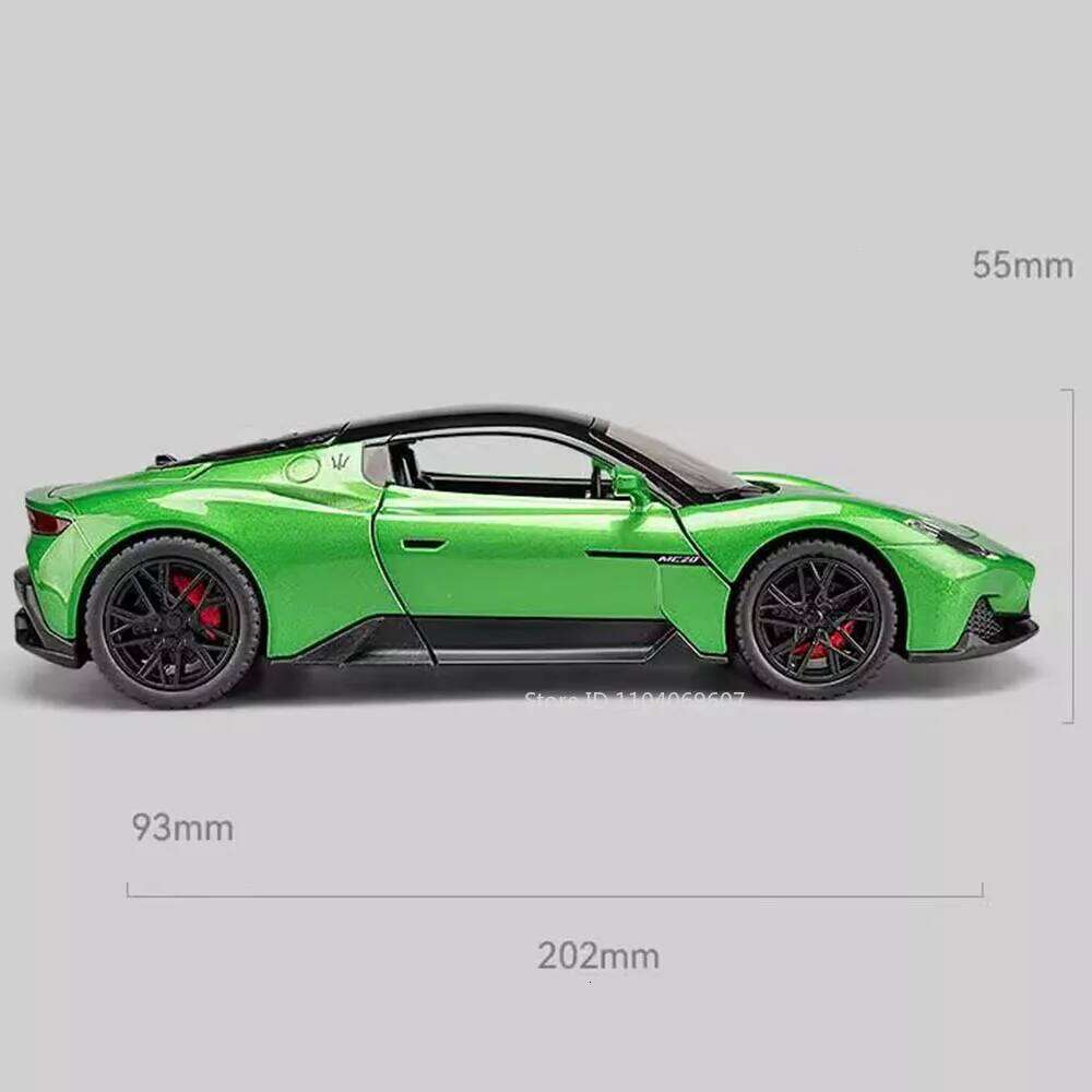 1:22 Scale 963 MC20 Miniature Alloy Sports Car Diecast Model Toys Sound Light Pull Back Doors Opened Vehices Desktop Decoration Z260306