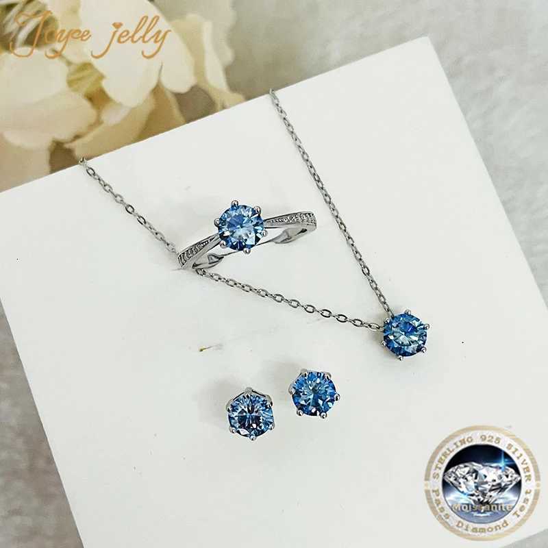 JoyceJelly Moissanite Jewelry Set With 1CT D Color VVS 3EX moissanite stone pass diamond test Wedding Luxury Fine Jewelry gift H260307 - view 5