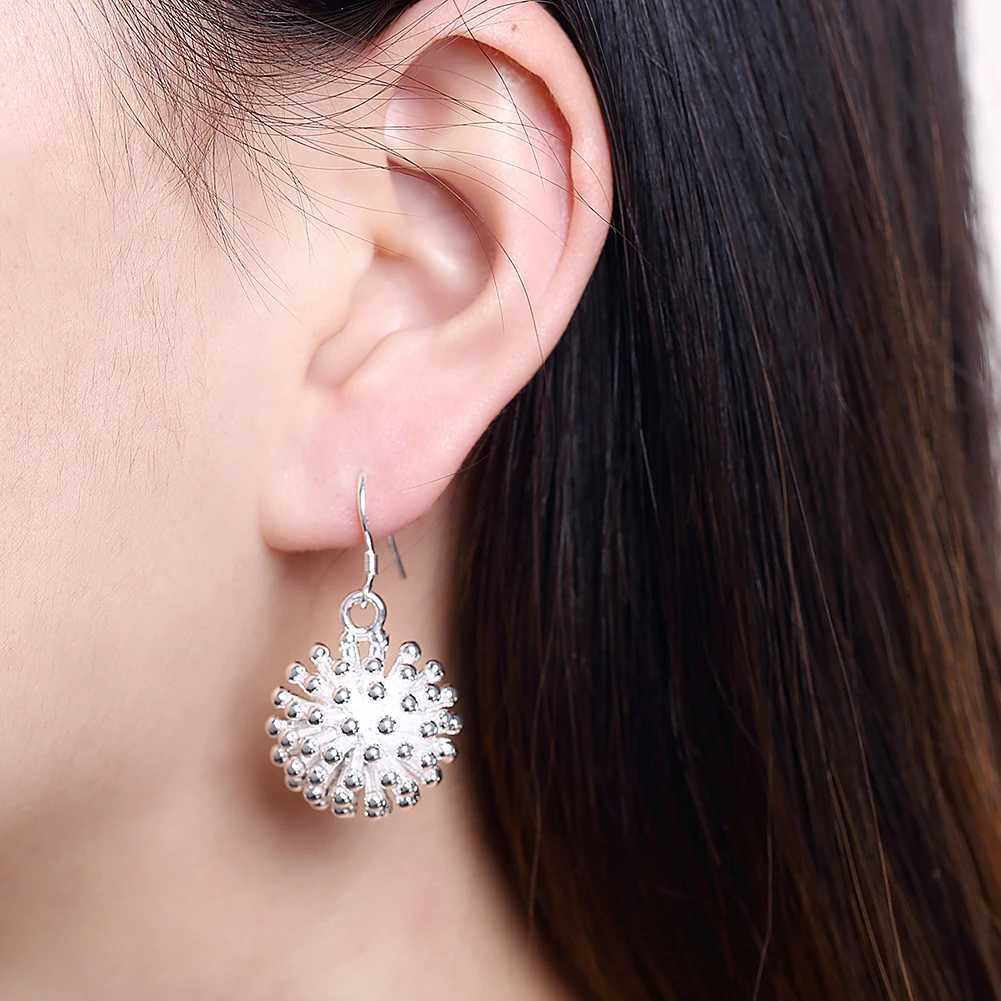 925 Sterling Silver Necklace Earring Rings Jewelry Set For Women Fireworks Pendant Bangle Hot Charm Fashion Party Gift H260307 - view 7