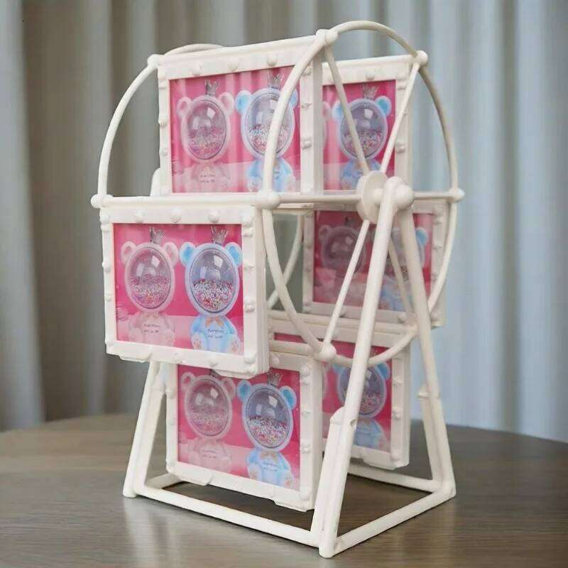 Rotatable Windmill Ferris Wheel Picture Frames,5"DIY Cute Multiple Carousel Photo Frames for Home Dcor Christmas Birthday Gifts H260306