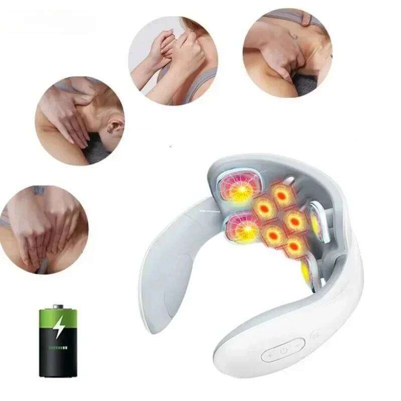 Smart And Back Massager Device Shoulder Neck Massage Cervical Vertebra Vibrator Heating Relieve Pain Muscle Care 26Y0307
