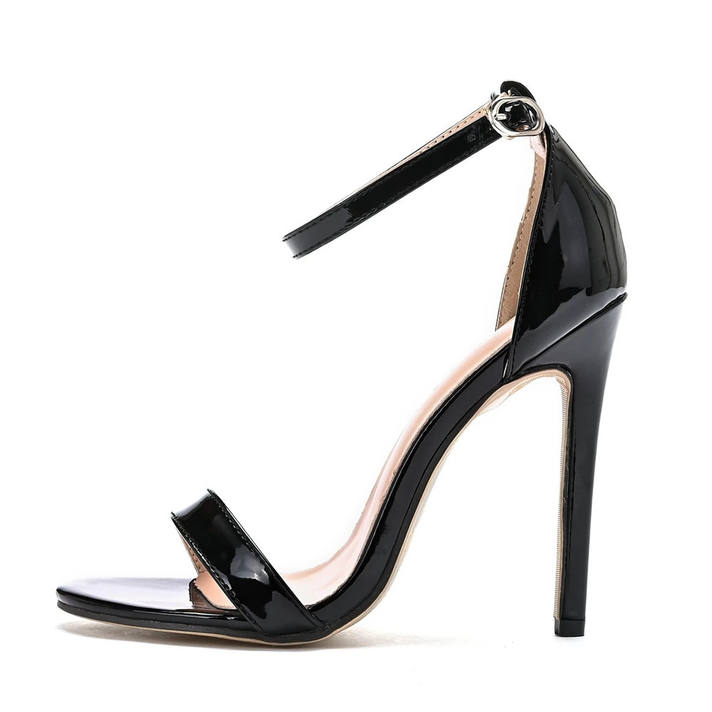Crystal Queen Sexy Black Women Dress Sandals Fashion 11CM Spike High Heel Lady Party Shoes Plus Big Size 10 45 47 260306