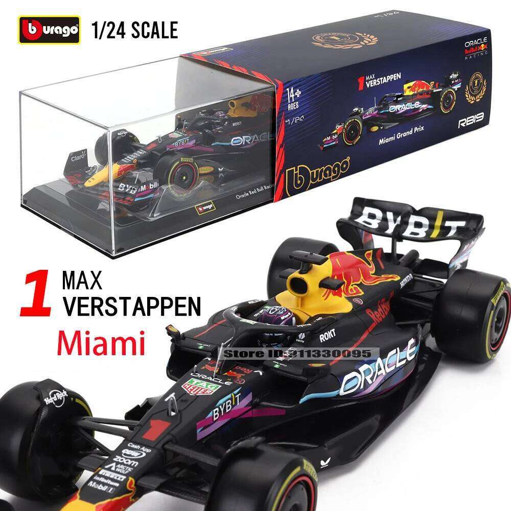 Bburago 1:24 2023 F1 Red Bull RB19 Miami Station 1 Perez # 11 Alloy Car Formula One Die Casting Model Gift Toy Boy Z260306