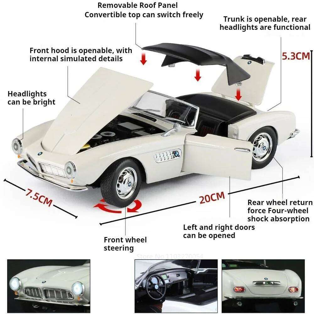 1:24 507 M3 Miniature Model Diecast Alloy Toys Sports Car Doors Opened with Sound Light Pull Back Vehice Decorative Collectibles Z260306