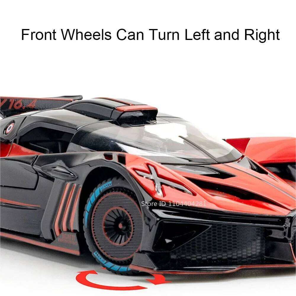 1:24 Bolide Atlantic Model Diecast Alloy Children Toys Sports Car Doors Opened Sound Light Pull Back Vehices Exquisite Gifts Z260307