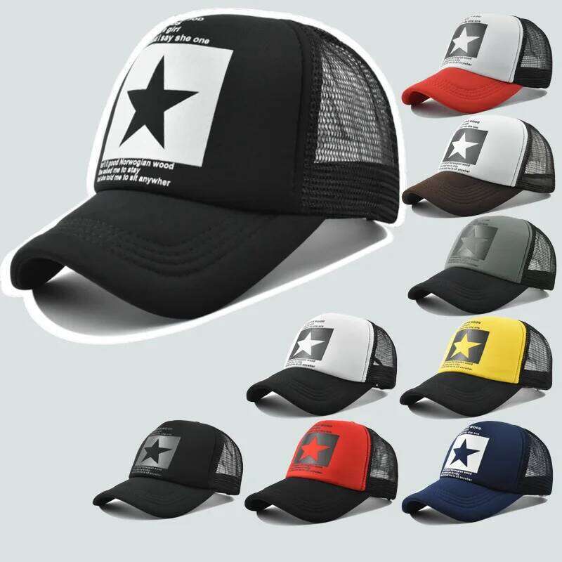 Fashion Adults Ball Hat Snapback Trucker Sports Spring Summer five-pointed Star Printed Baseball Cap Retro Men Outdoor 8M14 Y260304
