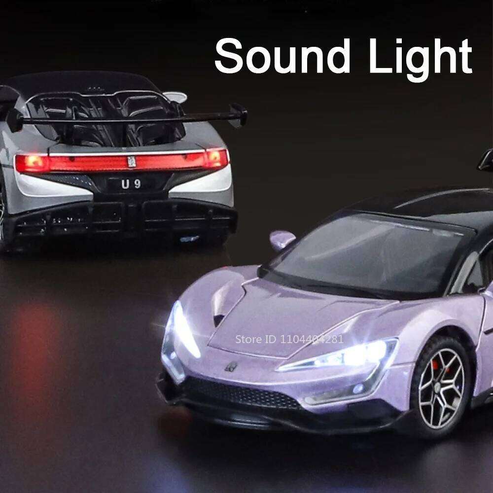 1:32 BYD Looks Up At U9 U8 Alloy Diecast Models Car Toys Sound Ligth Pull Back Doors Opened Vehcies Kids Toy Gifts Z260306