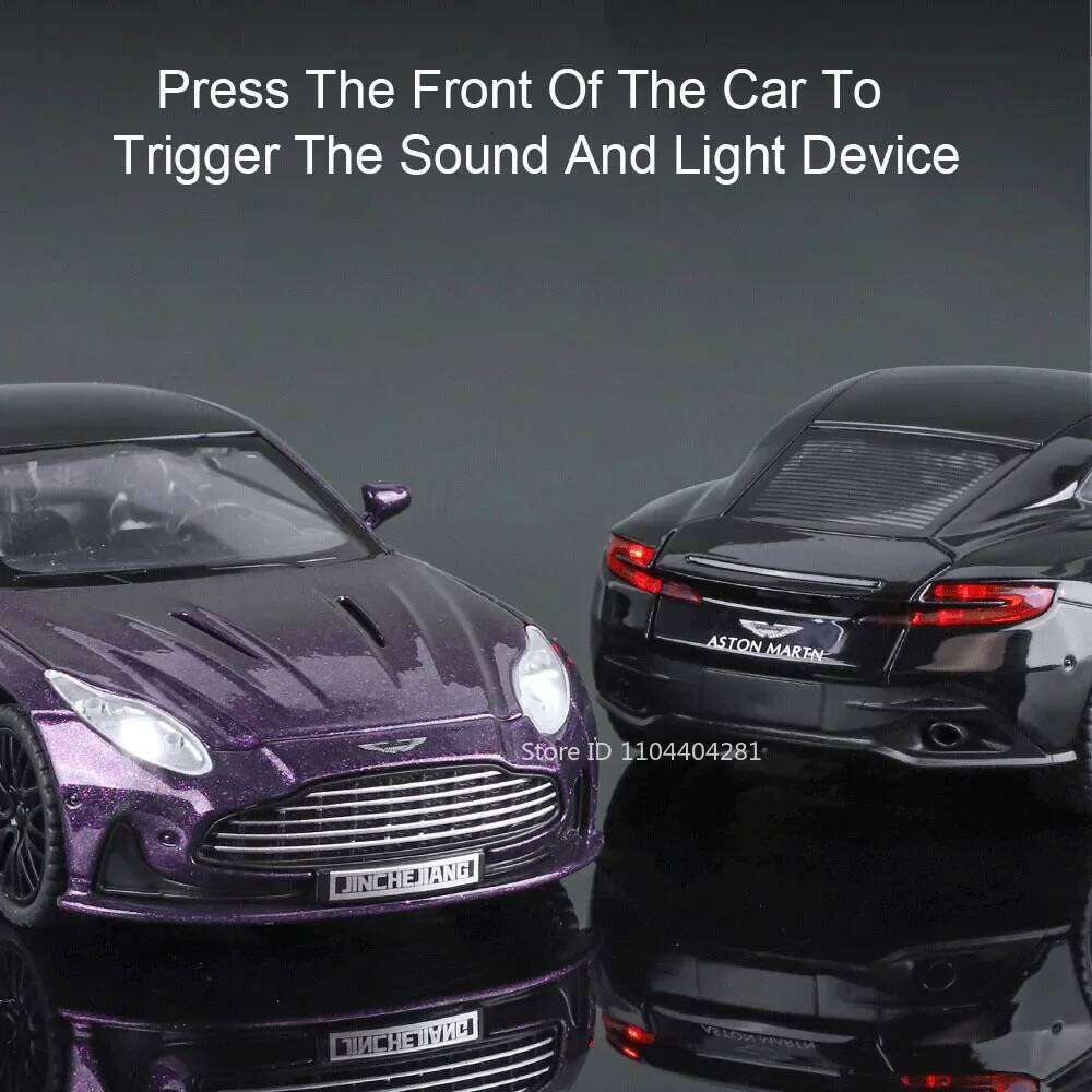 1:32 DB12 Vulcan Alloy Sports Car Model Diecast Metal Vehice with Sound Light Pull Back Miniature Models Collecting Hobbies Gift Z260306