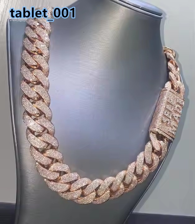 Iced Out Lab Moissanite Diamond Cuban Link Chain Luxury Hip Hop Customized Wedding Jewelry Best Gift for Men
