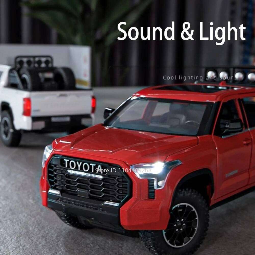1:24 Tundra LC80 Model Toy Diecast Alloy Car Front Wheel Steering Doors Opened Sound Light Pull Back Vehices for Children's Toys Z260306