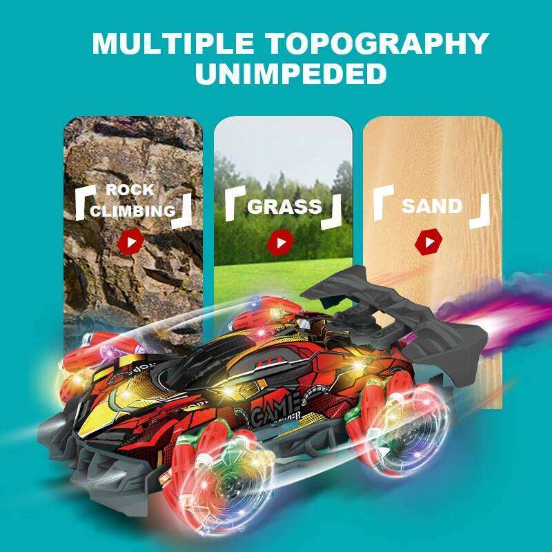 NEW F1 Drift RC with LED Light Wheel Music 2.4G Glove Gesture Wireless Remote Control Electrospray Stunt Car 4WD Toys C260306