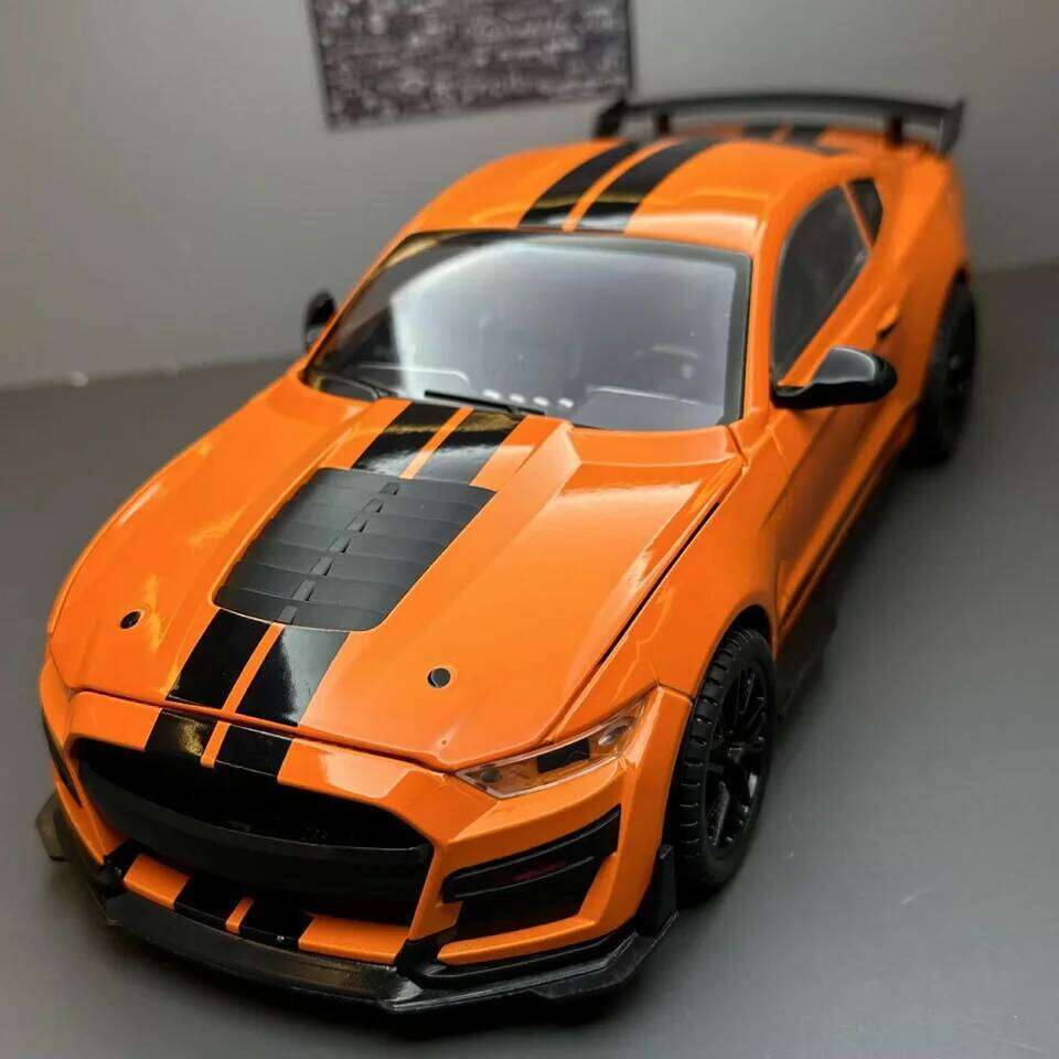 Large 1:18 Ford Mustang GT500 Miniatures Alloy Diecast Metal Vehicle Model Collectibles Sound Light Toys Car Gifts For Kids Boys Z260306