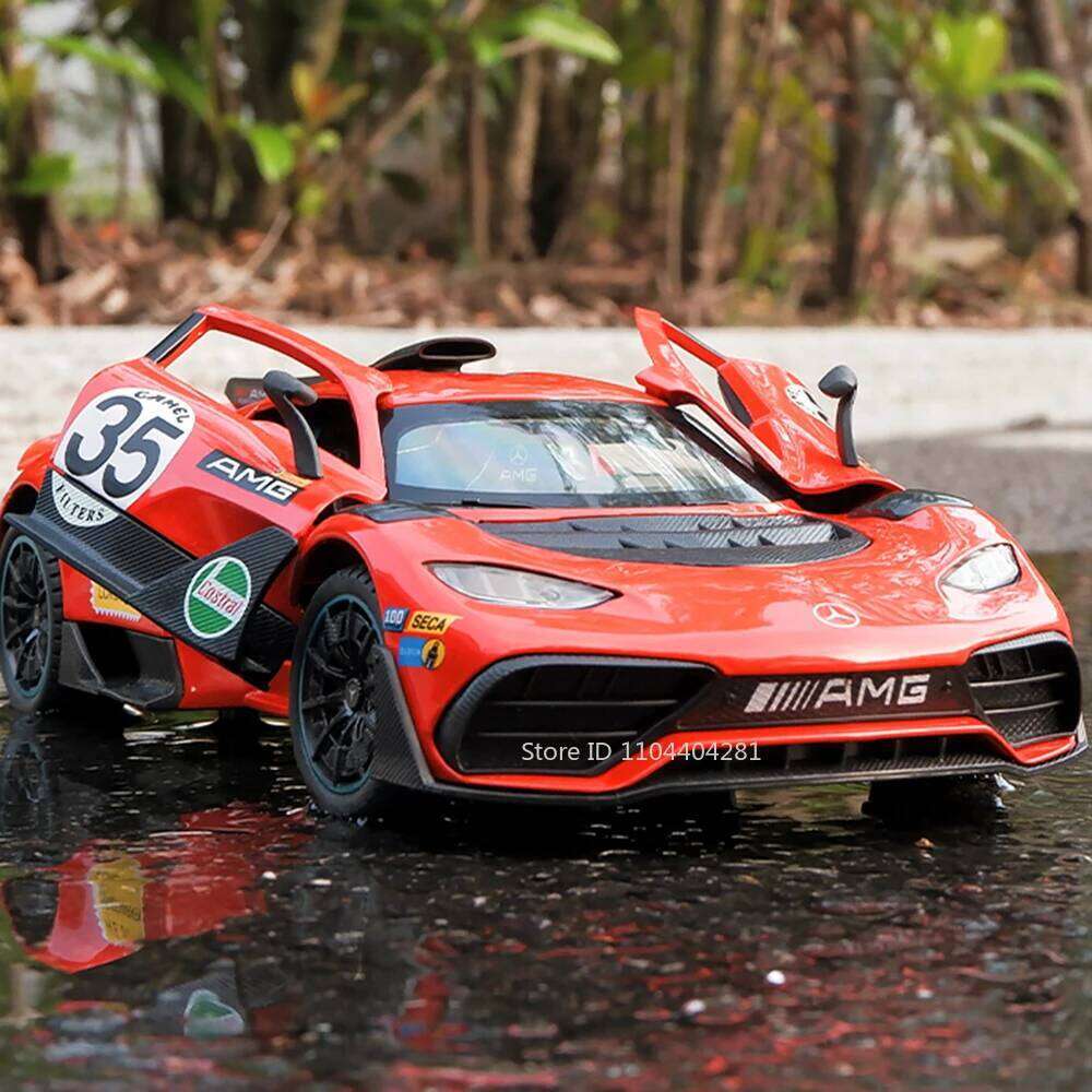 1:24 ONE VISION GT Cars Model Toy Diecast Alloy Sports Car Doors Opened with Sound Light Pull Back Vehices for Boy Holiday Gifts Z260306