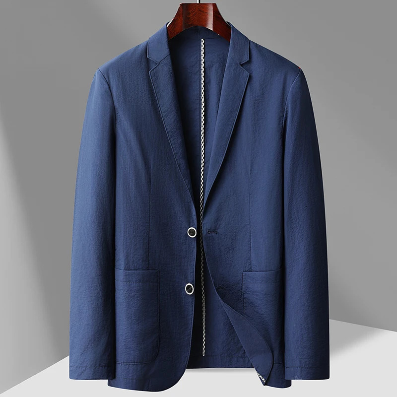 Summer thin suit mens jacket fashion handsome casual high-grade sense of light suit jacket single west sun-protective cl 260306