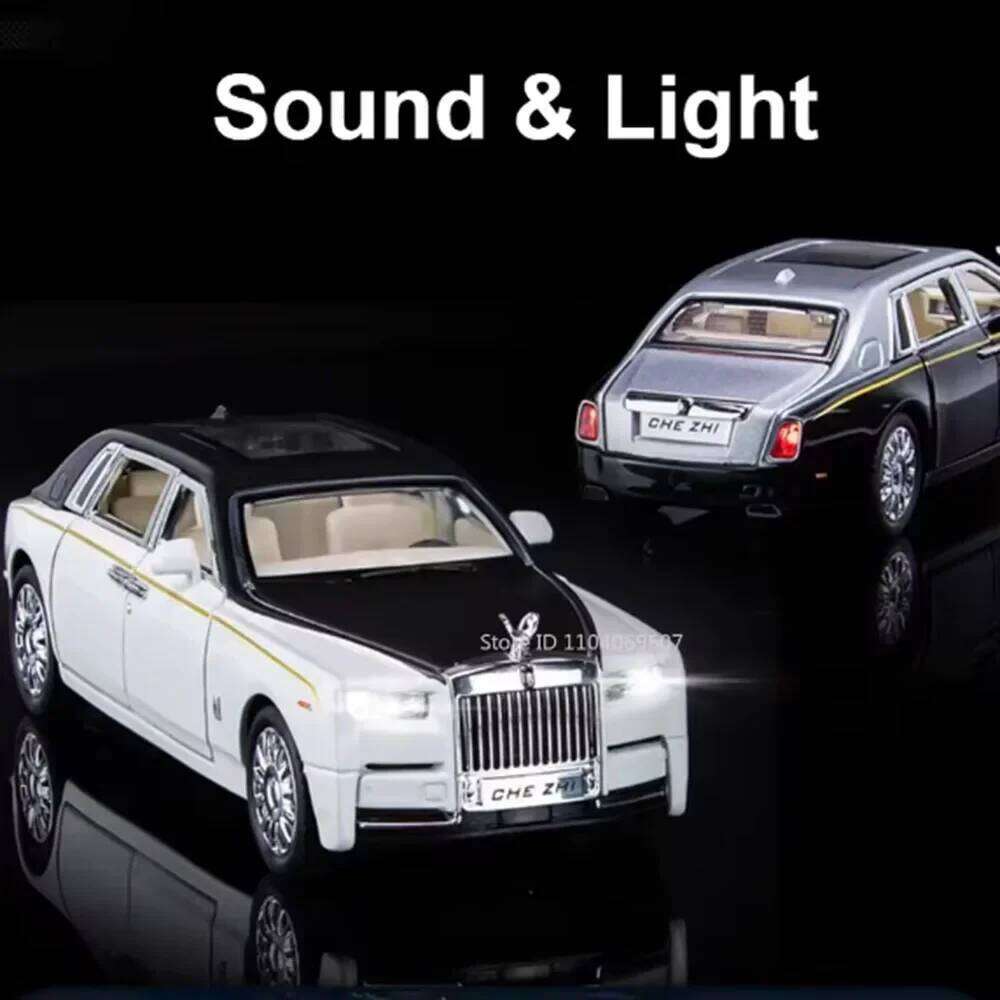 1:32 Scale Rolls-Royce Phantom Toys Miniature Model Diecast Alloy Cars Sound Light Pull Back Doors Opened Vehices Holiday Gifts Z260306