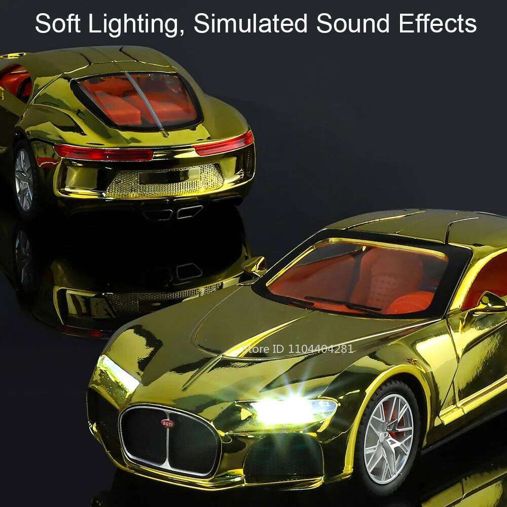 1:24 Alloy Diecast Atlantic Toys Sports Cars Models Doors Opened Vehicle Pull Back Light Music Miniature Car Kids Festival Gifts Z260306