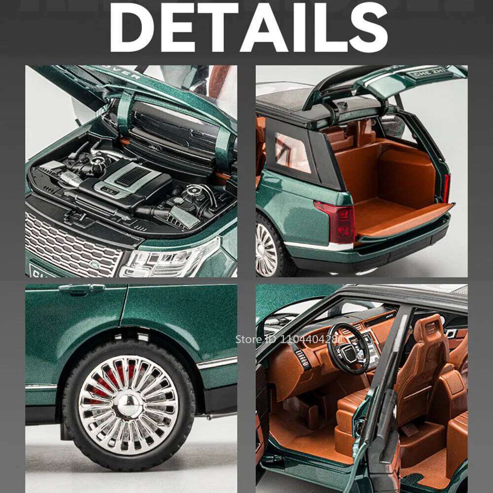 1:24 Land Range Rover SV2022 Model Toys Alloy Diecast Cars 6 Doors Opened Sound Light Pulll Back Vehices Birthday Surprise Z260306
