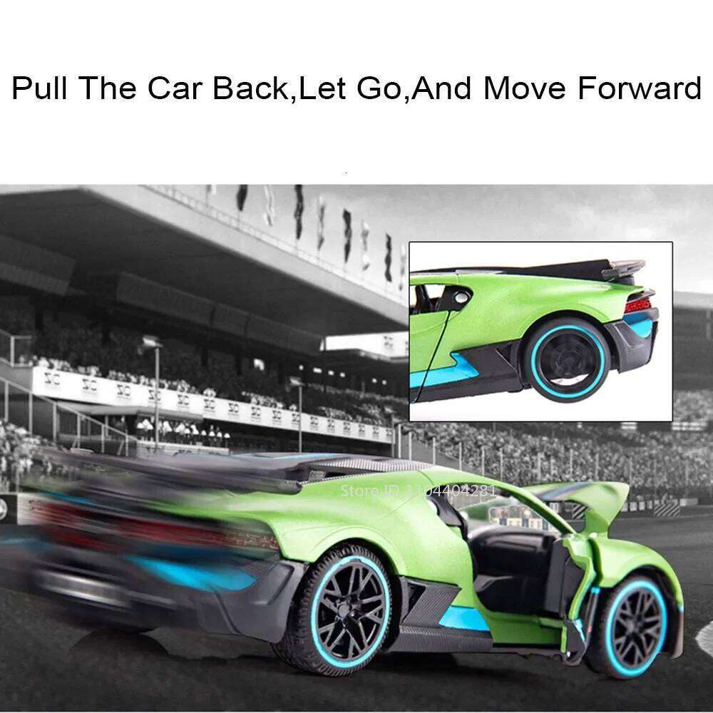 1:32 Divo Chiron Alloy Miniature Models Diecast Cars Doors Opened Sound Light Pull Back Metal Sports Car Boys Birthday Presents Z260306