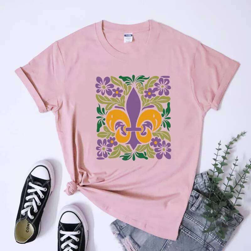 Boho Mardi Gras Tee Shirt Vintage Carnival Festival Party Tshirt Cute Women Fat Tuesday Holiday Gift T-shirt XJ260306 XJ260306