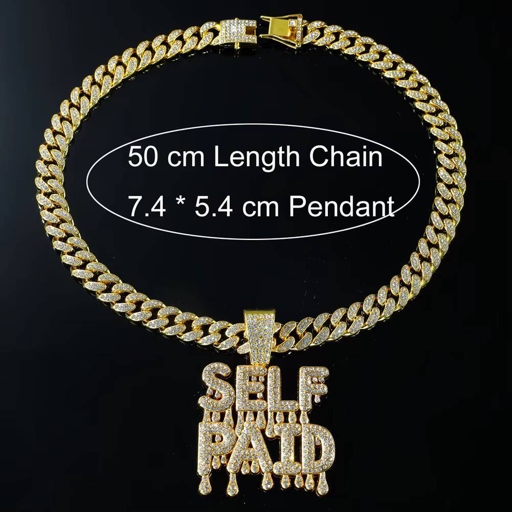 Hot Silver Plated Hip Hop Jewelry Mens Iced Out Moissanite Custom Design Letter Alphabet Cuban Link Chain Pendant Necklace 2025
