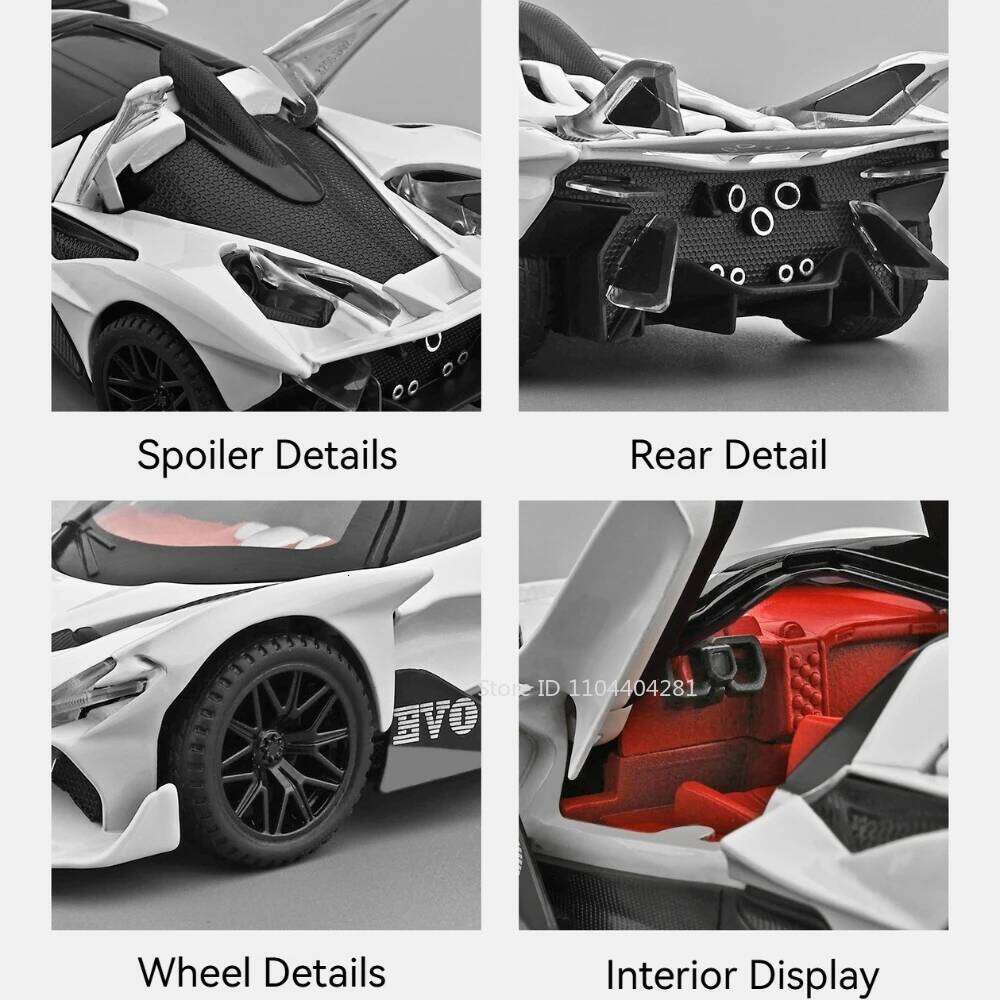 1:32 Apollo EVO Bolide Supercar Model Toys Alloy Diecast Cars Rubber Tires Metal Body Doors Opened Sound Light Vehice Child Gift Z260306