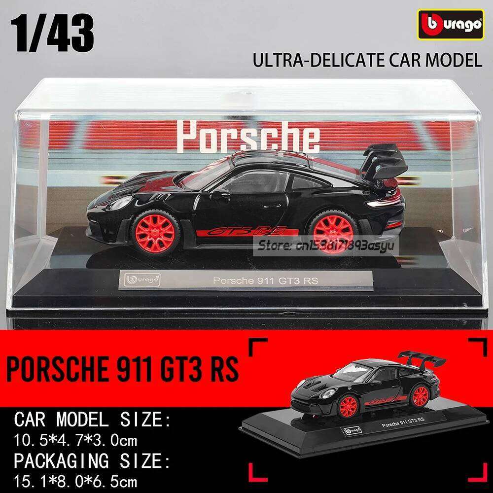 Bburago 1:43 Porsche 911 GT3 RS Audi Alpha Romeo racing simulation model alloy car toy male collection gift Z260306