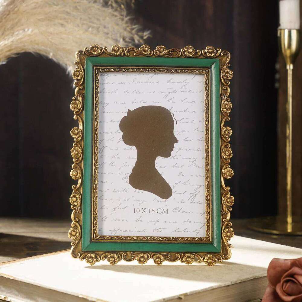 1PC, resin material three-dimensional crabapple pattern home decoration frame, rectangular display photo frame H260306