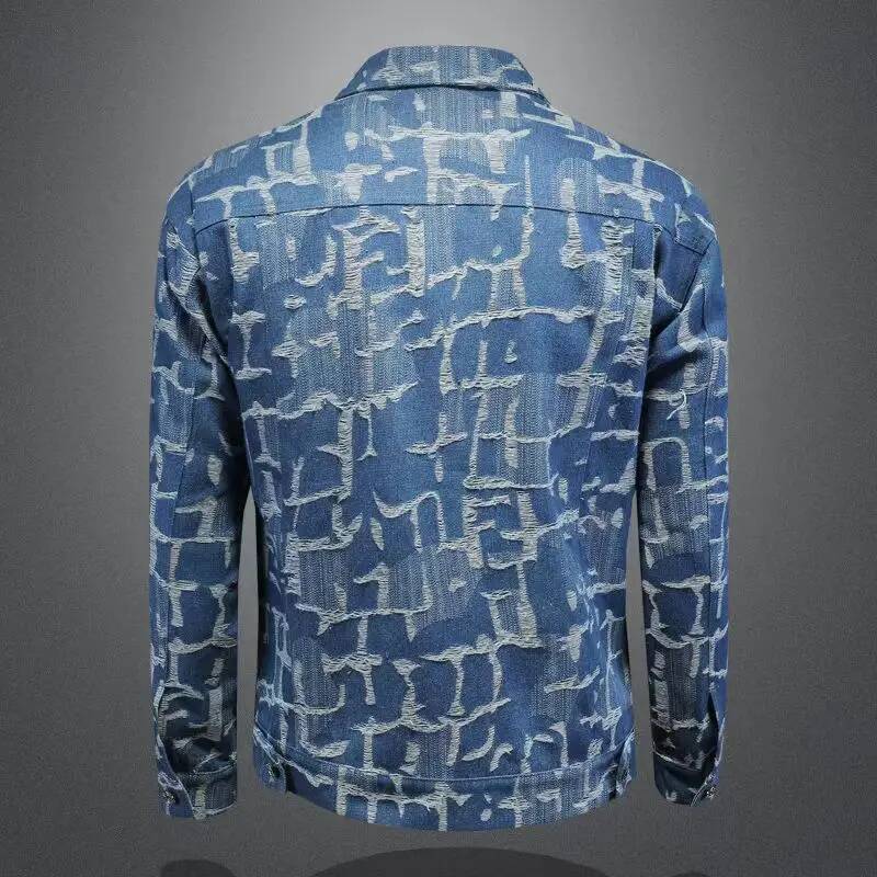 Denim Jackets Man Autumn Cowboy Coat Men Vintage Fashion Fabric Outwear Branded Menswear High Quality Leisure Outerwear