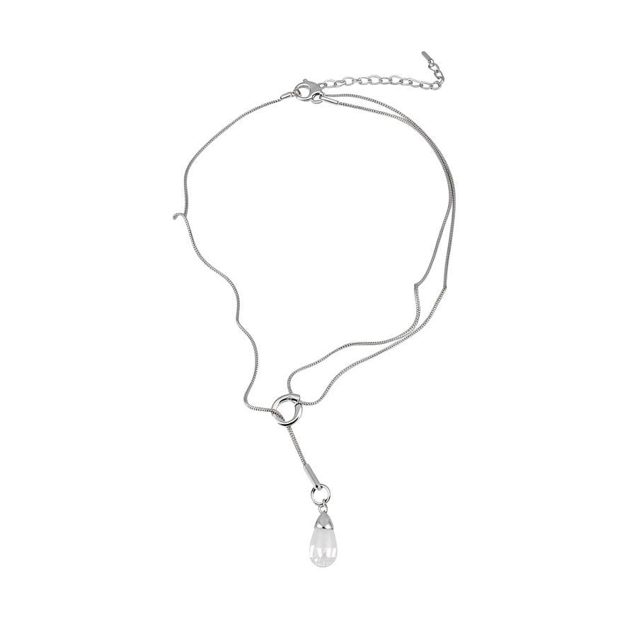 Vintage minimalist design freshwater pearl adjustable silver necklace, elegant and luxurious, versatile choker collarbone chain