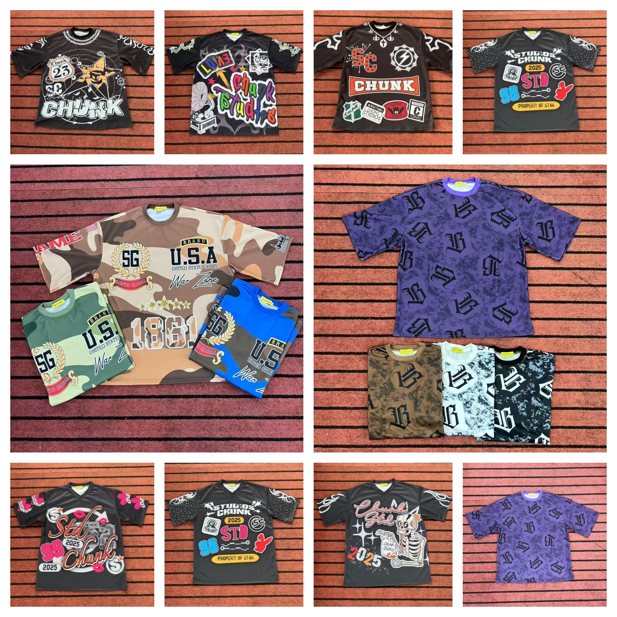 studios chunk shirts for women designer shirts for men designer men's clothing tees polos Men's t shirts size M L XL color water wash hip hop t shirt