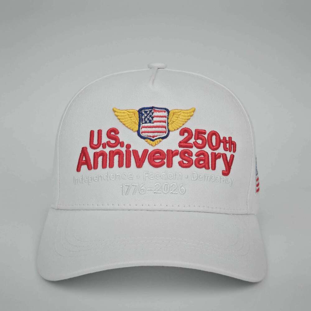 The 250th anniversary camouflage hat the United States! Embroidered wings, flags patriotism of "independence, freedom and Y260304