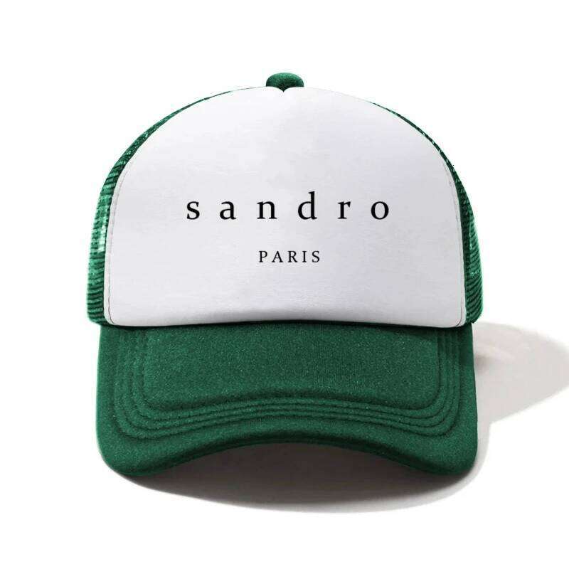 1 "sandrro" printed sponge half mesh outdoor fashion accessory hat, adjustable size, suitable for men and women as a holiday Y260304